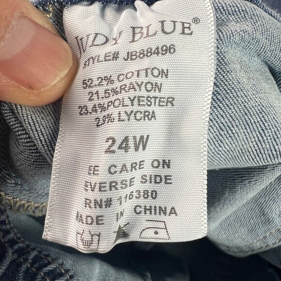 Judy Blue Jeans Women's Plus 42x29* Joggers Pull On High Rise Blue Denim Tag 24W - Picture 8 of 16